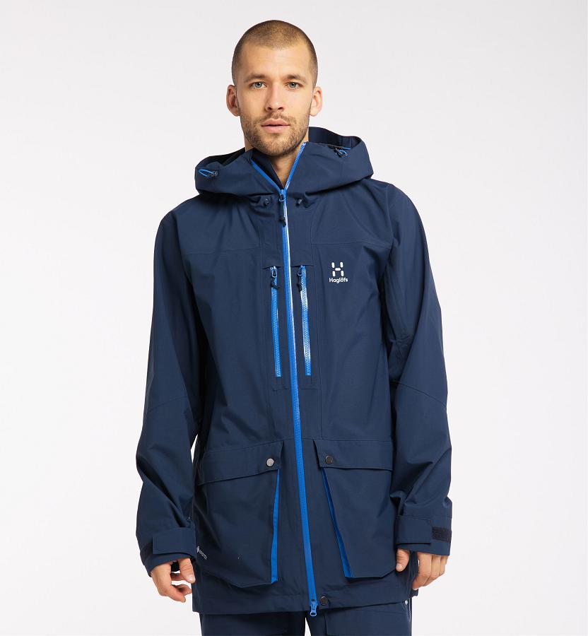 Haglöfs Elation GTX Parka Dark Blue For Mens FYOVL5423 Australia